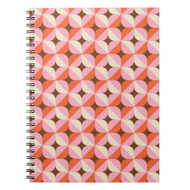 70er Retro Geometric Vintag Pattern Notizblock (Vorderseite)