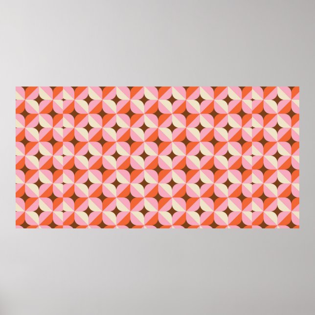 70er Retro Geometric Vintag Pattern Poster (Vorne)