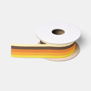 70er Retro-Gestreifte Farbgebung Satinband