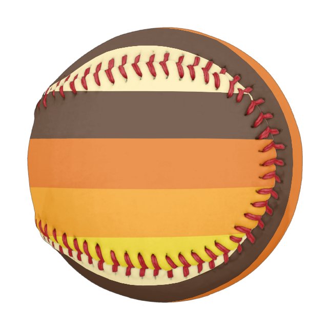 70er Retro-Gestreiftes Farbmuster Baseball (Rückseite Links)