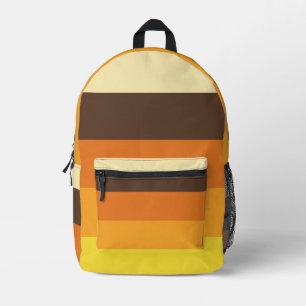 70er Retro gestreiftes Farbmuster Bedruckter Rucksack