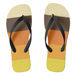 70er Retro-Gestreiftes Farbmuster Flip Flops
