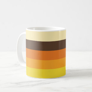 70er Retro gestreiftes Farbmuster Kaffeetasse