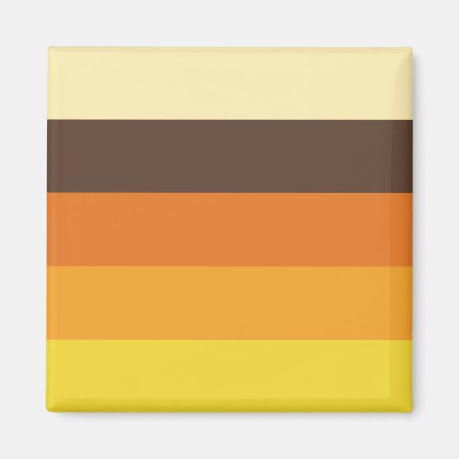 70er Retro-Gestreiftes Farbmuster Magnet (Vorne)
