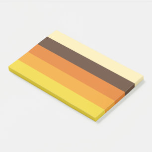 70er Retro-Gestreiftes Farbmuster Post-it Klebezettel