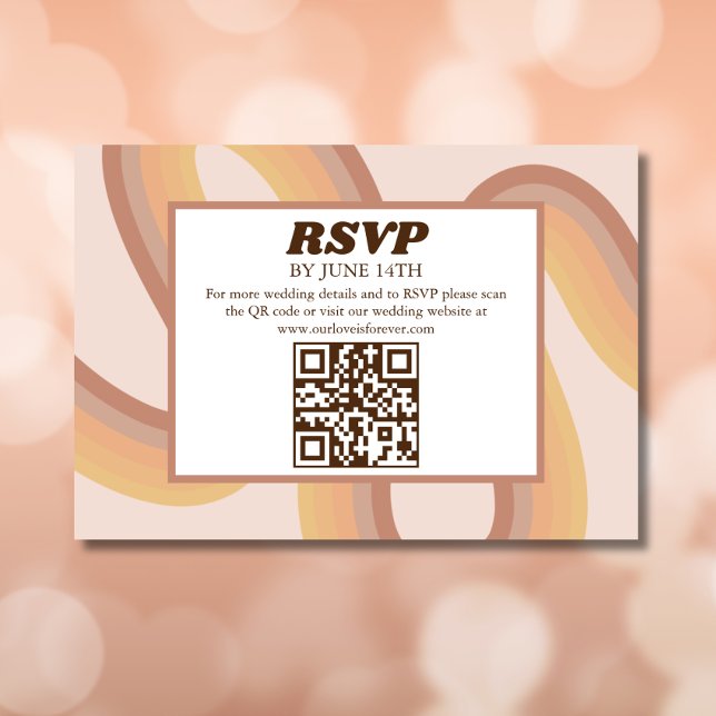 70er Retro Groovy Lines Funky QR Code UAWG Einladung (Von Creator hochgeladen)