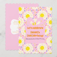 70er Retro Groovy Pink Gänseblümchen Blumenmuster
