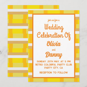 70er Retro Groovy Seventies 70er Wedding Einladung