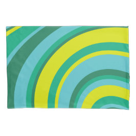70er Retro Groovy Wave Rainbow Aquamarin Green Kissenbezug