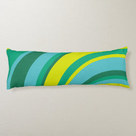70er Retro Groovy Wave Rainbow Aquamarin Green Seitenschläferkissen