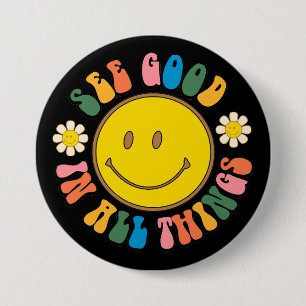 70er Retro-Hippie-Sublimationspaket Button