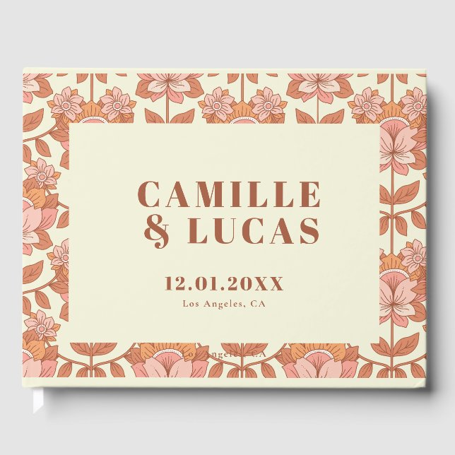 70er Retro Inspiriert Hochzeit Gästebuch (Vorderseite)