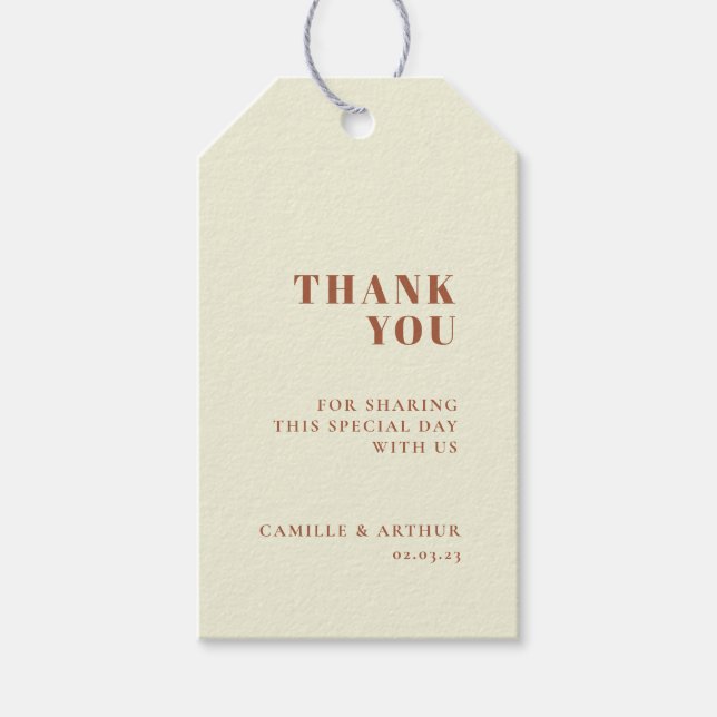 70er Retro Inspiriert Hochzeit Geschenkanhänger (Vorderseite)