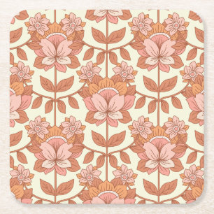 70er Retro Inspiriert Rechteckiger Pappuntersetzer