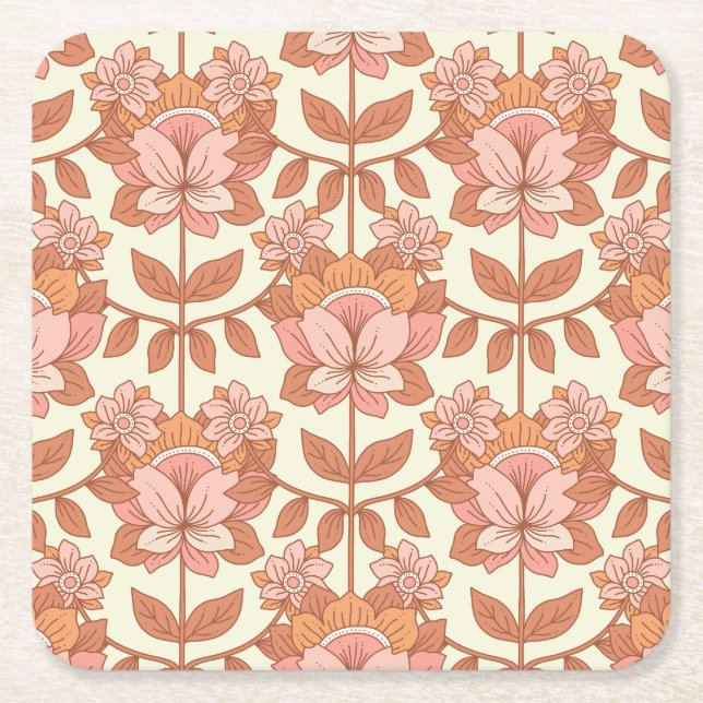 70er Retro Inspiriert Rechteckiger Pappuntersetzer (Vorderseite)