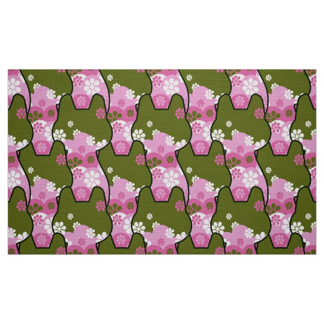 70er Retro Mod - Katzengewebe Stoff (Fat Quarter (45,7 x 55,9 cm))