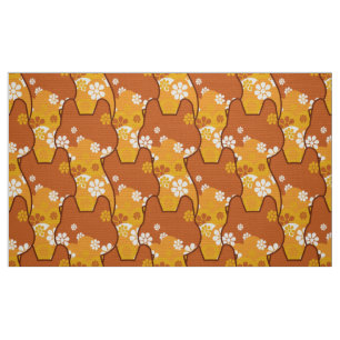 70er Retro Mod - Katzenküchen Stoff