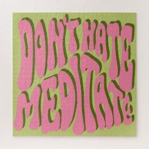 70er Retro: Motivierend Poster "Meditate" Puzzle
