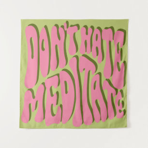 70er Retro: Motivierend Poster "Meditate" Wandteppich