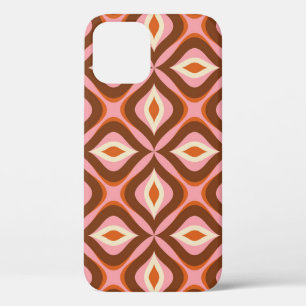 70er Retro-Nahtloses Muster in Orange, Braun, Rosa Case-Mate iPhone Hülle