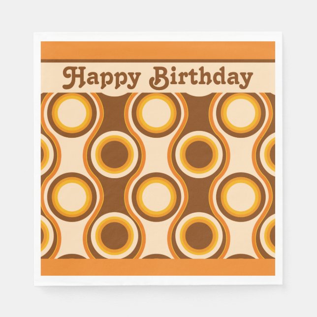 70er Retro Party Muster Serviette (Vorderseite)