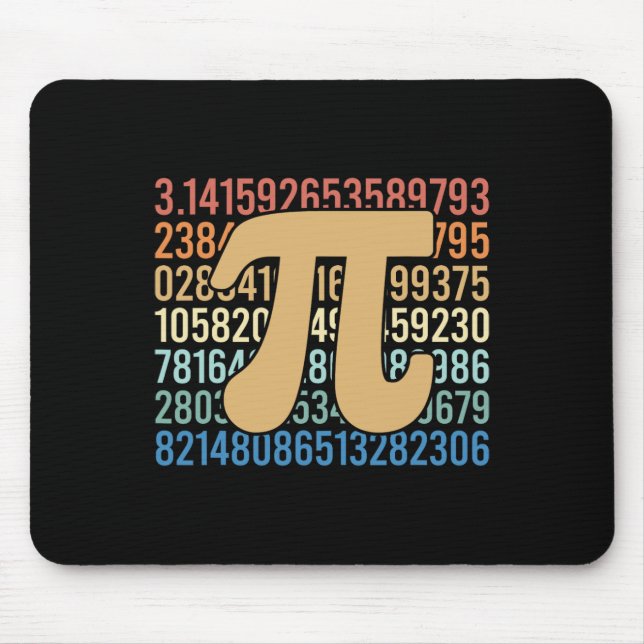 70er Retro Pi Day Math Gleichung Zahlen Lehrer Stu Mousepad (Vorne)
