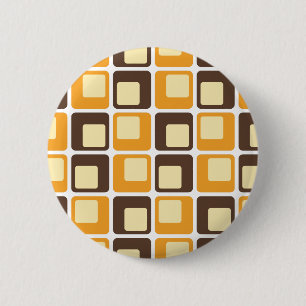 70er Retro-Quadratmuster Button