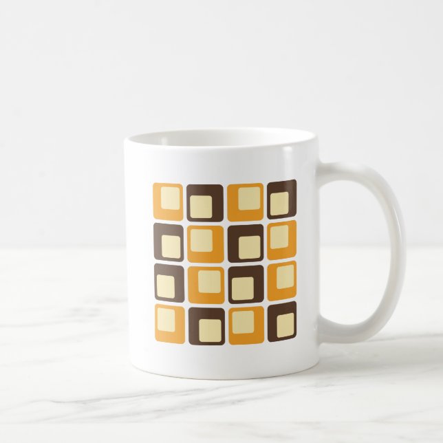 70er Retro-Quadratmuster Kaffeetasse (Rechts)