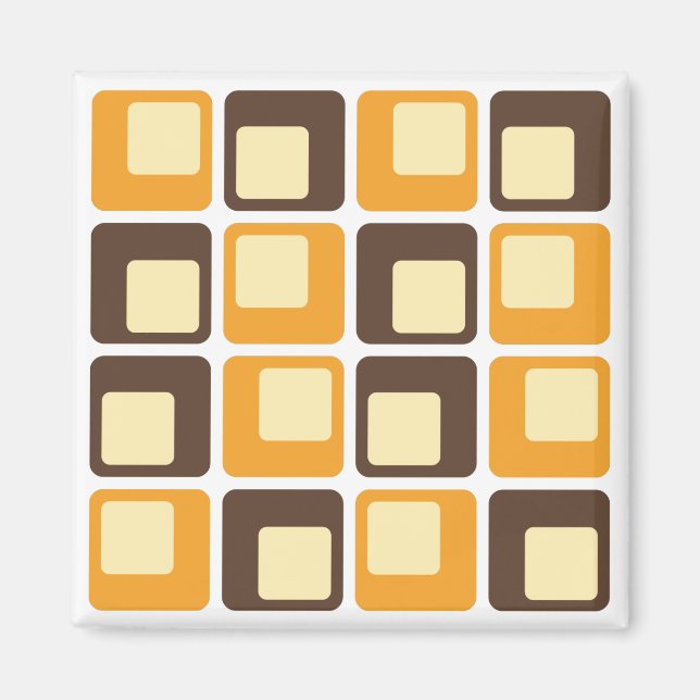 70er Retro-Quadratmuster Magnet (Vorne)