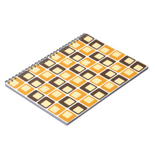 70er Retro-Quadratmuster Notizblock