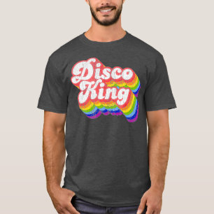 70er Retro Regenbogen Disco-König T-Shirt