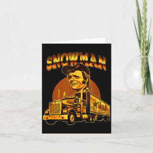 70er Retro-Schneemann-LKW 1970er Vintage Groovy Karte