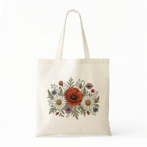 70er Retro "Sei eine Wildblume" Leinwand-Tasche