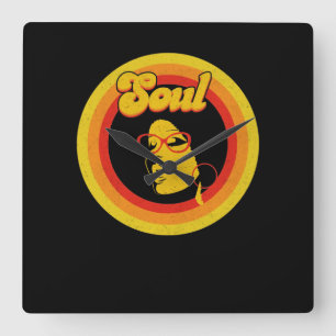 70er Retro Soul Music Gerne Soul Music Quadratische Wanduhr