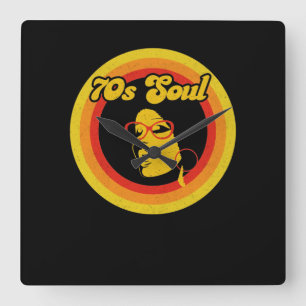 70er Retro Soul Musik Genre Soul Musik Quadratische Wanduhr