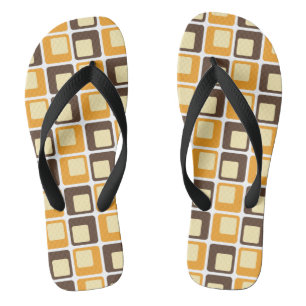 70er Retro Square Shapes Flip Flops