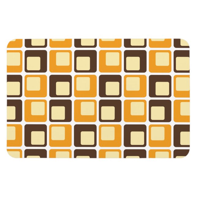 70er Retro Square Shapes Magnet (Horizontal)