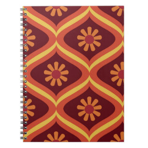 70er retro Vintag Mitte Jahrhundert Moderne nahtlo Notizblock