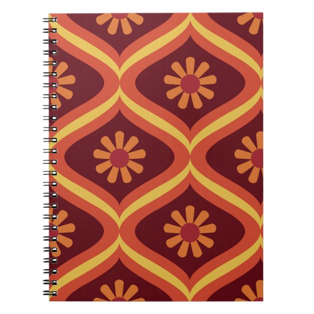 70er retro Vintag Mitte Jahrhundert Moderne nahtlo Notizblock (Vorderseite)