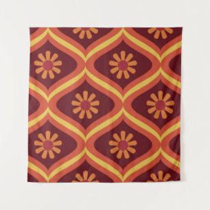 70er retro Vintag Mitte Jahrhundert Moderne nahtlo Wandteppich