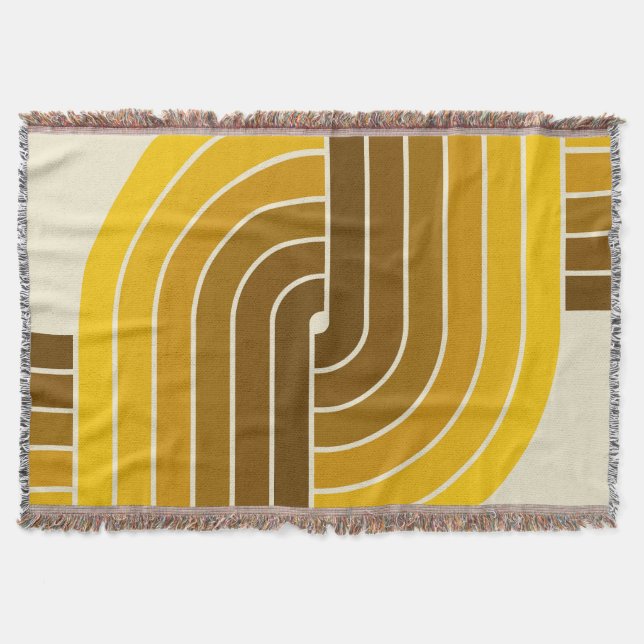 70er Retro Vintag Style Geometric Pattern Decke (Vorderseite)
