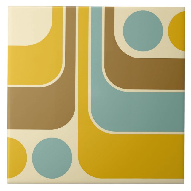 70er Retro Vintag Style Geometric Pattern Fliese (Vorderseite)