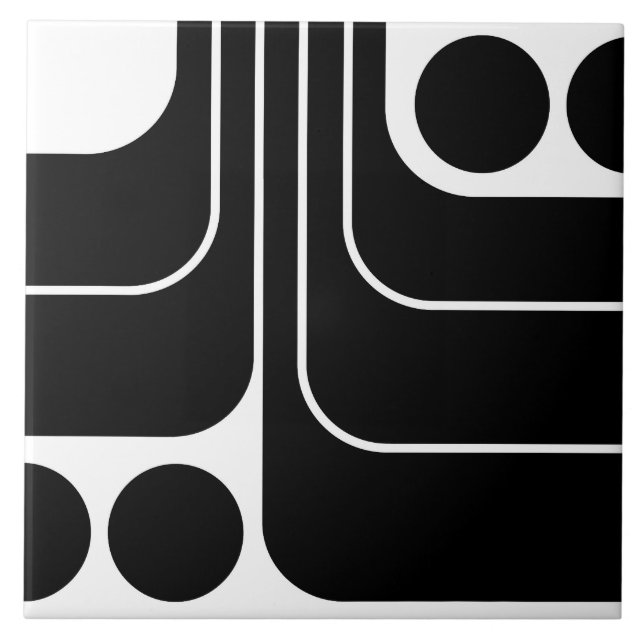 70er Retro Vintag Style Geometric Pattern Fliese (Vorderseite)