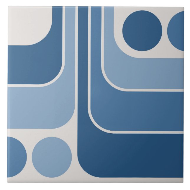 70er Retro Vintag Style Geometric Pattern Fliese (Vorderseite)