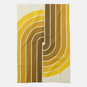 70er Retro Vintag Style Geometric Pattern Geschirrtuch