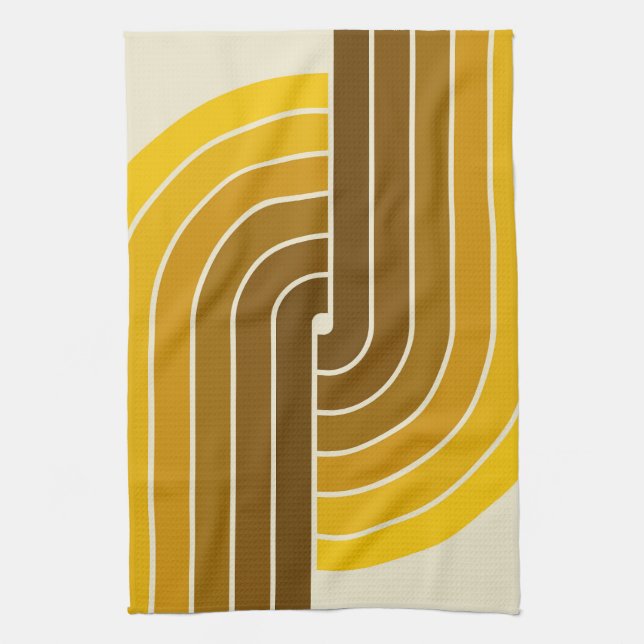 70er Retro Vintag Style Geometric Pattern Geschirrtuch (Vertikal)