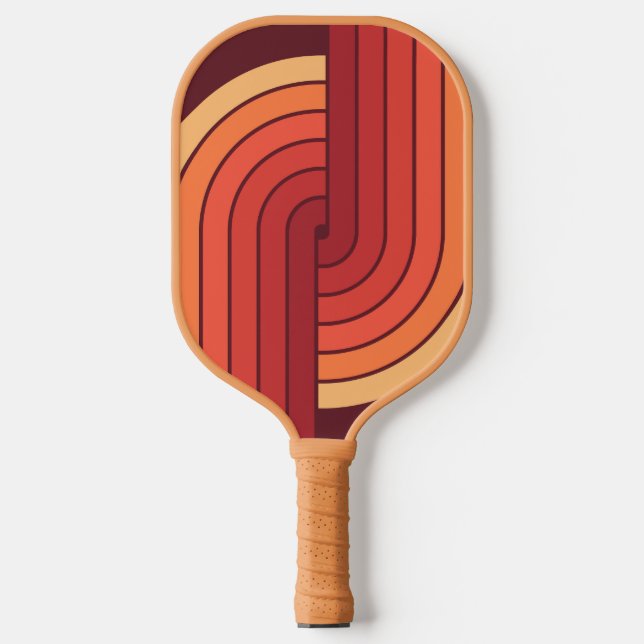70er Retro Vintag Style Geometric Pattern Pickleball Schläger (Vorderseite)