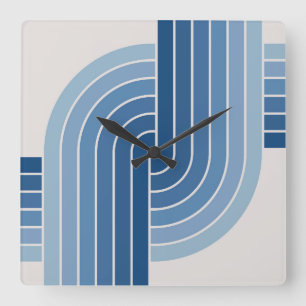 70er Retro Vintag Style Geometric Pattern Quadratische Wanduhr