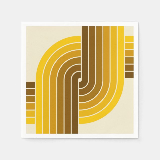 70er Retro Vintag Style Geometric Pattern Serviette (Vorderseite)