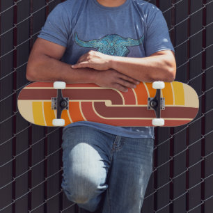 70er Retro Vintag Style Geometric Pattern Skateboard